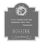 Sun Poem Personalized Plaque Pewter & Silver