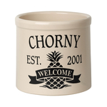 Personalized Pineapple 2 Gallon Crock with Black Etching