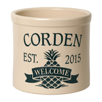 Personalized Pineapple 2 Gallon Crock with Green Etching