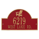 Personalized Adirondack Arch Plaque Red & Gold