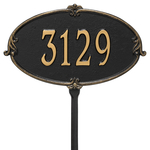 Personalized Montecarlo Black & Gold Finish, Standard Lawn with One Line of Text