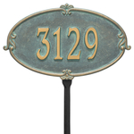 Personalized Montecarlo Bronze & Verdigris Finish, Standard Lawn with One Line of Text