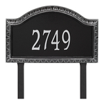 Personalized Penhurst Black & Silver Plaque Grande lawn with One Line of Text