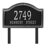 Personalized Penhurst Black & Silver Plaque Grande lawn with Two Lines of Text