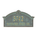 Personalized Roselyn Arch Bronze & Verdigris Plaque Grande Wall with Two Lines of Text