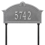 Personalized Roselyn Arch Pewter & Silver Plaque Grande Lawn with One Line of Text