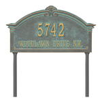 Personalized Roselyn Arch Bronze & Verdigris Plaque Grande Lawn with Two Lines of Text