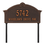 Personalized Roselyn Arch Oil Rubbed Bronze Plaque Grande Lawn with Two Lines of Text