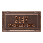 Personalized Gardengate Antique Copper Plaque Grande Wall with Two Lines of Text