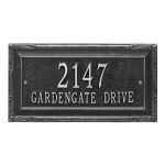 Personalized Gardengate Black & Silver Plaque Grande Wall with Two Lines of Text