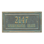 Personalized Gardengate Bronze & Verdigris Plaque Grande Wall with Two Lines of Text