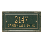 Personalized Gardengate Green & Gold Plaque Grande Wall with Two Lines of Text