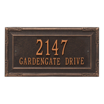 Personalized Gardengate Oil Rubbed Bronze Plaque Grande Wall with Two Lines of Text