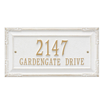 Personalized Gardengate White & Gold Plaque Grande Wall with Two Lines of Text