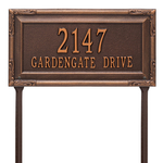 Personalized Gardengate Antique Copper Plaque Grande Lawn with Two Lines of Text