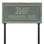 Personalized Gardengate Bronze & Verdigris Plaque Grande Lawn with Two Lines of Text