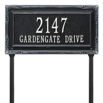 Personalized Gardengate Black & White Plaque Grande Lawn with Two Lines of Text