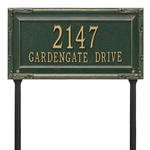 Personalized Gardengate Green & Gold Plaque Grande Lawn with Two Lines of Text