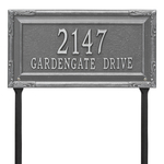 Personalized Gardengate Pewter & Silver Plaque Grande Lawn with Two Lines of Text