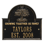 Family Tree Anniversary Wedding Personalized Plaque Black & Gold
