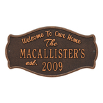 Fluted Arch Welcome Anniversary Personalized Plaque Oil Rubbed Bronze