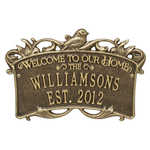 Songbird Welcome Anniversary Personalized Plaque Antique Brass