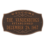Brookfield Welcome Anniversary Personalized Plaque Oil Rubbed Bronze