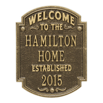 Heritage Welcome Anniversary Personalized Plaque Antique Brass