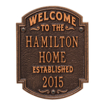 Heritage Welcome Anniversary Personalized Plaque Antique Copper