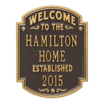 Heritage Welcome Anniversary Personalized Plaque Bronze & Gold