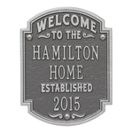 Heritage Welcome Anniversary Personalized Plaque Pewter & Silver