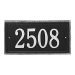Personalized Masons Rectangle Black & Silver Finish, Standard Wall with One Line of Text