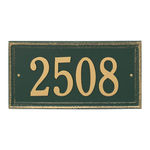 Personalized Masons Rectangle Green & Gold Finish, Standard Wall with One Line of Text