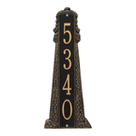 Personalized Lighthouse Vertical Grande Plaque Black & Gold