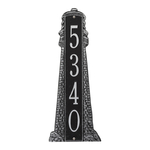 Personalized Lighthouse Vertical Grande Plaque Black & Silver
