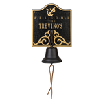 Personalized Anchor Bell Welcome Plaque Black & Gold