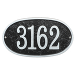 Fast & Easy Oval House Numbers Plaque Black and Silver