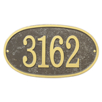 Fast & Easy Oval House Numbers Plaque Bronze and Gold