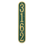 Fast & Easy Vertical House Numbers Plaque Green and Gold