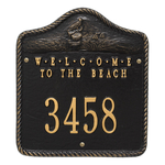 Personalized Welcome To The Beach Plaque Black & Gold