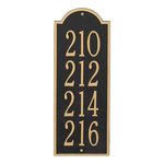 New Bedford Medium Wall Plaque Holds up to 4 Lines of Text, Finished Black & Gold