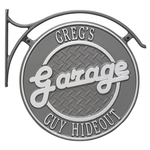 Package: Hanging Garage Plaque with Bracket Pewter & Silver