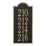 New Bedford Large Wall Plaque Holds up to 4 Lines of Text, Finished Black & Gold