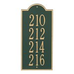 New Bedford Large Wall Plaque Holds up to 4 Lines of Text, Finished Green & Gold