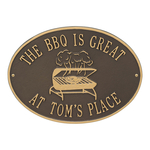 Personalized Grill Plaque Bronze & Gold