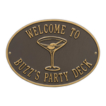 Personalized Martini Plaque Bronze & Gold