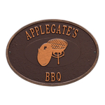 Personalized Charcoal Grill Plaque Antique Copper