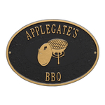 Personalized Charcoal Grill Plaque Black & Gold