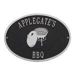 Personalized Charcoal Grill Plaque Black & Silver