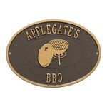 Personalized Charcoal Grill Plaque Bronze & Gold